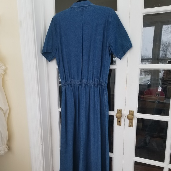Vintage - Denim Button Down Midi Dress - Picture 5 of 6